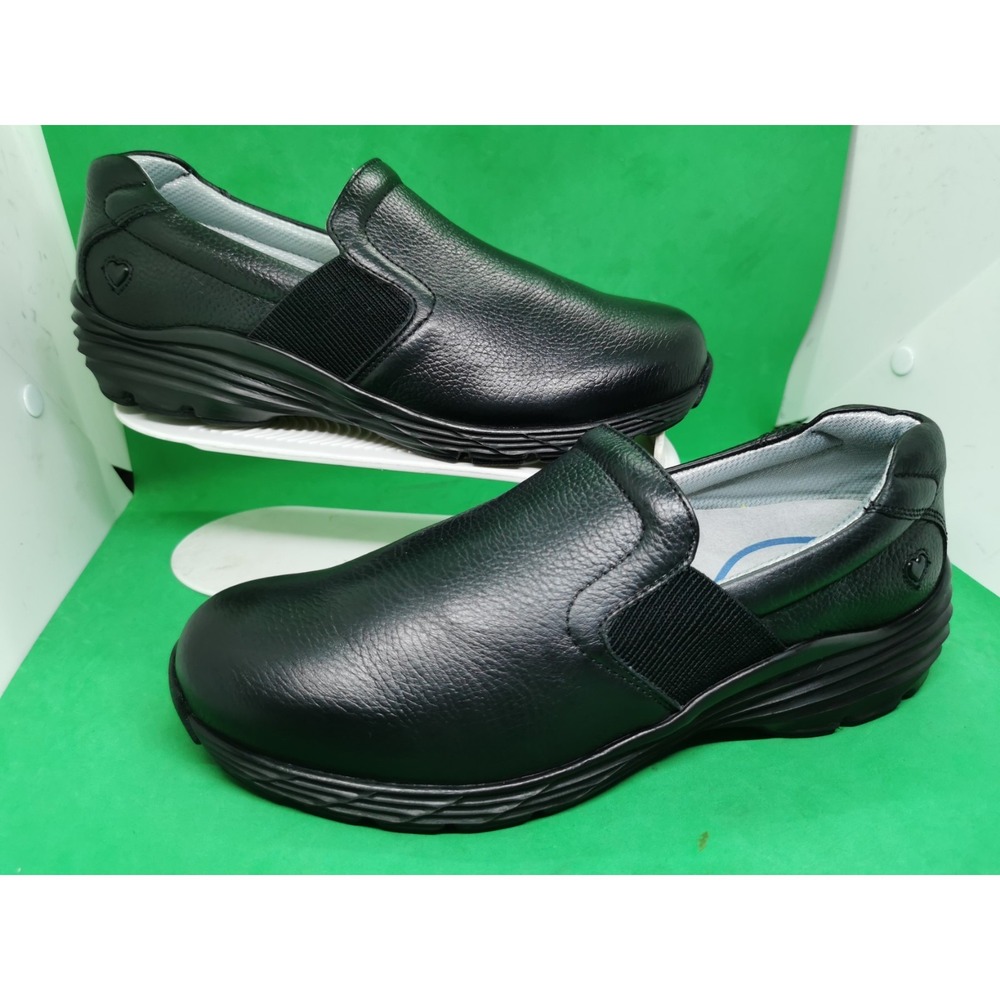 Nurse Mates Align Harmony Clog Size 9.5 Wide Black Leather Slip On Comfort New